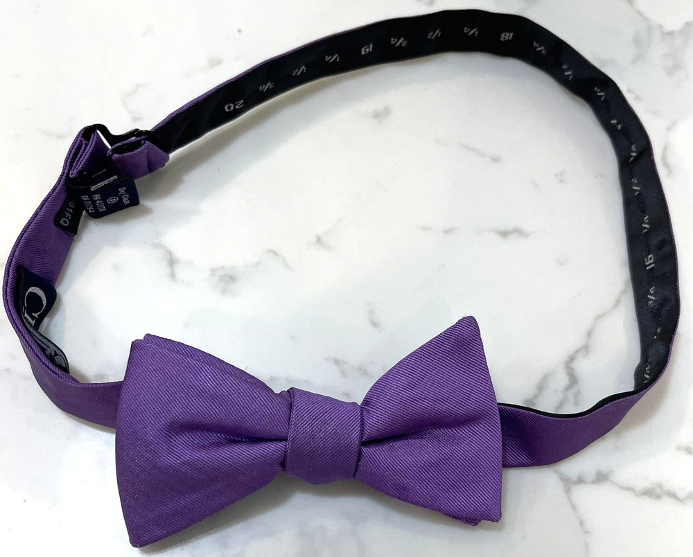 Chaps Mens Purple Bow Tie One Size Polyester Formal Pre-Tied Adjustable